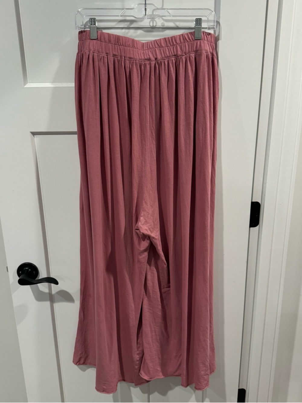NEW Lunya Pima Organic Cotton Wide-Leg Pull-On Lounge Pants Mauve Red Pink Sz L - Picture 8 of 14